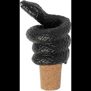 Doiy Flessenkurk Slang 7,5 Cm Zink/kurk Zwart