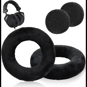 Allecto plus - Oorkussens voor hoofdtelefoon, DT990 / DT880 / DT770 PRO, zachte stof, hoogwaardig schuim, geluidsisolatie, duurzaamheid (zwart)