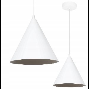 Hanglamp Soho Kegel Wit Metaal E27 - Stijlvolle Loft Verlichting