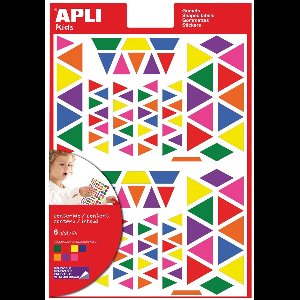 Apli Kids verwijderbare stickers | driehoek | blister met 720 stuks in geassorteerde kleuren en groottes