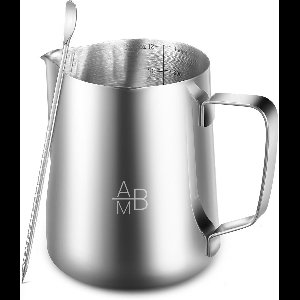 Adore Maison Barista Melkopschuimkan Zilver – 350 ml – RVS Melkkan voor Cappuccino & Latte Art – Barista Tool – Melk kan – Melk cup - Vaatwasserbestendig Melkkannetje
