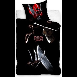 Warner bros. Dekbedovertrek Freddy Vs Jason 140 X 200 cm - 70 x 90 cm - Zwart
