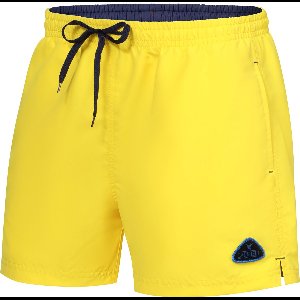 Ladeheid LA-ZA-SWS-Short Heren Zwembroek - Zwemshorts - met zijzakken en achterzak - sneldrogend - met binnenslip van mesh - Koordsluiting - Polyester - Geel/Marineblauw - 4XL