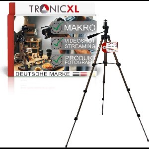 TronicXL Camerastatief 360° inclusief Tas I Tripod voor uw reis, productfotografie, geschikt voor macro, overhead selfie, 4K streaming - Kogelkop