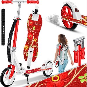 KESSER® Kinderstep Scooter | Opvouwbare Scooter voor Kinderen | Cityscooter | Voetrem | In hoogte verstelbaar Kinderstepjes - Flora Rood