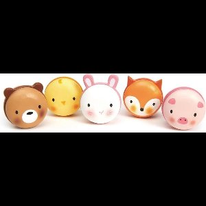 Tender Leaf Toys Macarons Dieren Junior 4 Cm Hout 5-delig