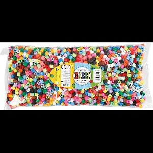 Strijkkralen, afm 10x10 mm, extra kleuren, jumbo, 3200 assorti