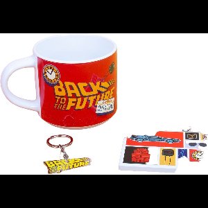 Back to the Future - Mok, onderzetter en sleutelhanger geschenkset