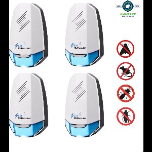 Ammerce® Verjager - Pest Repeller - 4 Pack - Ultrasonische Ongedierte Bestrijder - Muizenverjager - Muizen Bestrijden - Ultrasone Verjager - Pest Reject - Geen Geluid - 100% Veilig
