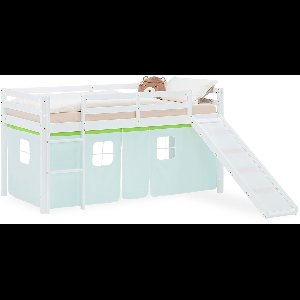 Homestyle4u Hoogslaper - 90x200 cm - groen - met glijbaan