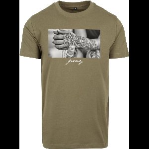 Mister Tee - Pray 2.0 Heren T-shirt - L - Olijfgroen