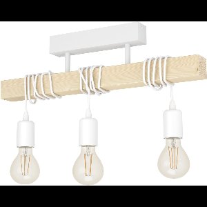 EGLO Townshend Plafondlamp - E27 - 55 cm - Wit/Bruin - FSC Hout