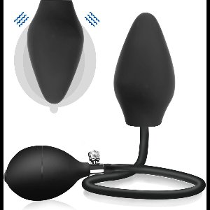Opblaasbare butt plug - Opblaasbaar - Inflatable - Max 10cm dik - Zacht en flexibel BPA vrij - BDSM set - Zwart - Jespro