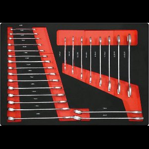 Kraftmeister gereedschapset voor gereedschapswagen, gereedschapstrolley, gereedschapskoffer of gereedschapskar - Combinatie- en steeksleutelset 25-delig