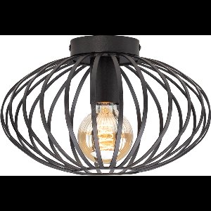DMQ Plafondlamp Lira - Zwart Industrieel - 30 cm - Metaal - E27