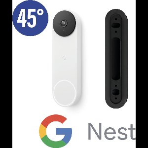 SmarThuis - Hoekbeugel geschikt voor Google Nest deurbel (batterij)  - hoekbeugel van 45 graden - inclusief montage materiaal - sterk en milieubewust