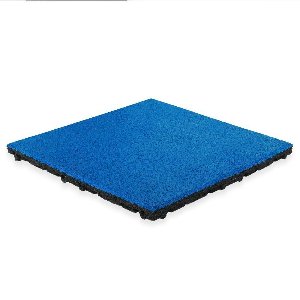 Rubber tegel met EPDM toplaag - 50 x 50 cm - 45 mm - Helder blauw (RAL 5017)