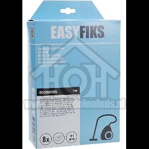 Easyfiks DI08 stofzuigerzakken - 8 stuks + 1 filter - Geschikt voor Bestron Compacto - Amigo - Rapido en Dirt Devil series Cooper - Swiffy - Piccolo - Picco Bello - nr. D00011 - ABG100STE - AS1300S - AS1500SB - ABC1300S