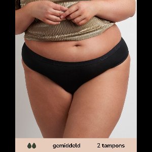 Moodies menstruatie ondergoed - Bamboe Bikini Onderbroek - gemiddeld kruisje - maat XL - zwart