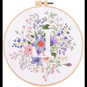 Allecto Premium - Borduurset voor Beginners met Bloemenpatroon - Kruissteek Starterskit incl. Hoepels en Naai-instructies