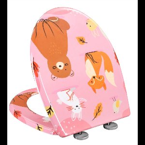 O-Vormige WC-Bril - Toiletbril - Voor Badkamer - Zachte Sluiting & Motiefbevestiging - Met Toiletdeksel van