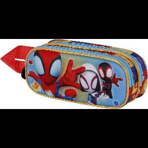 Karactermania - Marvel - Spiderman Three - 3D Dubbele Etui met rits - Tekenetui - Pennenetui - Blauw