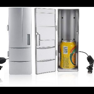 Title: Portable USB Mini Fridge - Cans Beer Cooler Small Beverage Fridge for Home Office Camping and Car