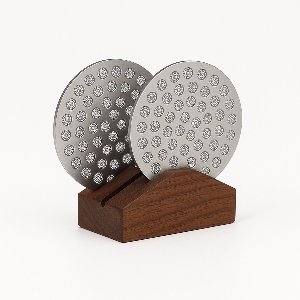 Adore Maison Barista Puck Screen Set 53mm – 2x Herbruikbare Koffiefilters – 1x Houten houder - Roestvrij Staal – Voor Espressomachines & Thuisbarista's