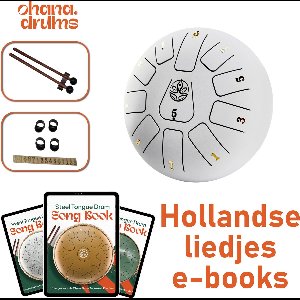 Ohana Drums® Tongue drum – Handpan – 20 cm Ø – Gewoon Wit – Klankschaal – 11 noten – Yoga Drum – Lotus Tong - Steeldrum - Muziekinstrument voor kinderen - Mindfulness muziektherapie - Percussie-instrumenten