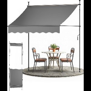 Sol Royal zonwering BM3 – 1,5 m breed zonder boren – klemzonwering met handslinger – UV-bestendige balkonzonwering om vast te klemmen Weerbestendig voor tuin terras Staande zonwering Antraciet