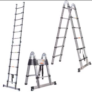 Telescopische Ladder Avioro - 5M - Met Haken - Multifunctioneel, Roestvrijstalen & Uitschuifbaar Zolderladder
