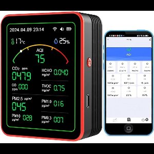 Fijnstofmeter - Luchtkwaliteitsmeter Voor Binnen - Co2 Meter - Zwart