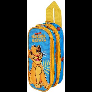Karactermania - Disney - Simba De Leeuwenkoning - The Lion King - 3D Pennenzak - Potloden Etui met Dubbele Rits - Pennenetui - Blauw