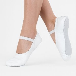 Balletschoenen meisje “Elite“ | WIT | Professionele leren balletschoen | Met hele suède zool | Ballet schoen met doorlopende zool | Maat 26