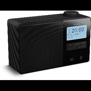 PHILIPS TAR5600/00 Radio - Digitale FM-/DAB+-tuning - IPX4-spatwaterbestendig - Groot LCD-scherm - Bluetooth 5.3 - Keukentimer - Draagbaar - Dubbele alarmen - Sleeptimer - 3.5 mm Audio uitgang voor bedrade koptelefoonDigitale FM-/DAB+-tuning