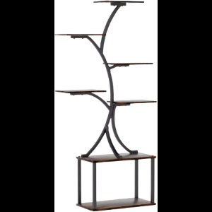 Plantenstandaard deluxe - 151cm - Plantenrek - Plantentafel - Voor binnen & buitengebruik - Bloempothouder - Metaal en hout