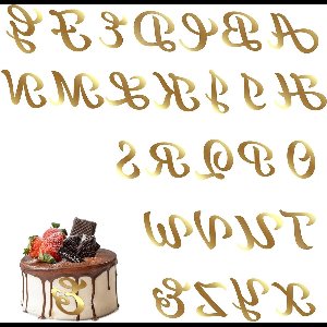 Decoratie cake topper met gepersonaliseerde naam in goud acryl - Alfabet A-Z - Spiegelende gouden cupcake toppers.