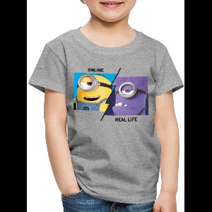 Minions Stuart Online Vs. Real Life Premium T Shirt Kinderen