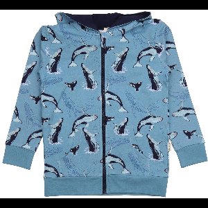 Walkiddy® Sweat Jacket “Jumping Whales” – GOTS-gecertificeerd Biologisch Katoen | Comfort & Duurzaamheid voor Kinderen – 110