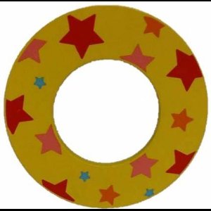 Decoratieletter - O - Hout - 7cm - Geel