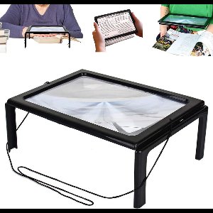 Ynkkvre - Vergrootglas - leesloep met LED-licht - vergroting met LED-verlichting - kunststof - opvouwbaar ontwerp - ideaal voor lezen en observatie voor ouderen en slechtzienden