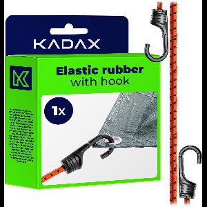 KADAX Zeilhouder, weerbestendige zeilspanner, zeilrubber, expanderlussen, spanrubbers voor tenten, zeilen, trampolines, caravans (oranje/zwart/haak/1 stuk)