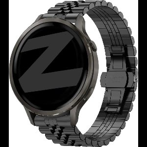 Bandz Stalen band 'Jubilee' (18mm) - Geschikt voor Garmin Vivoactive 4s / Vivomove 3s / Venu 2s / Venu 3s / Forerunner 255s / Forerunner 265s / Venu 4 - 41mm - Zwart