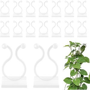 YOZHIQU 100 stuks Plantenclips - Onzichtbare klimplantenclips - Zelfklevend - Wandplantenstandaard - Wandmontage - Maak uw planten netter en mooier - Wandplantenclips - Wit