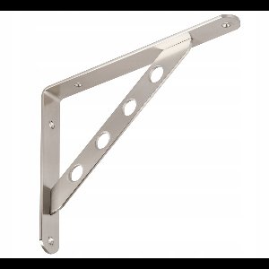 Sterke planksteun 250x195mm gesatineerd roestvrij staal - wandmontage