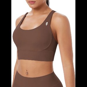 ELEVATE Bra Stevige Sport BH - met High Impact Ondersteuning - Comfortabel & Stijlvol - Gekruiste Rug - Schokbestendig - Push Up - met Uitneembare Pads - voor Hardlopen & Fitness - Bruin - Maat L