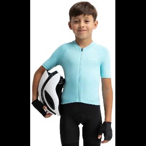 Siroko K-core Nature Korte Mouw Wielertrui Blauw 5-6 Years Jongens