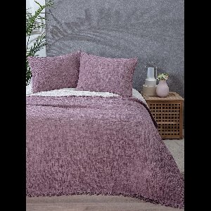 Luxe 4-Laags Katoenen Muslin Sprei - Zacht Turks Katoen Beddensprei - Omkeerbaar - Pruim Paars