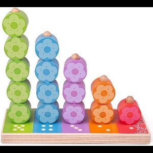 Stapelringen Bloem Set voor Jonge Kinderen vanaf 12 Maanden – Kleurrijke Ringen voor Motorische Vaardigheden en Tellen Leren