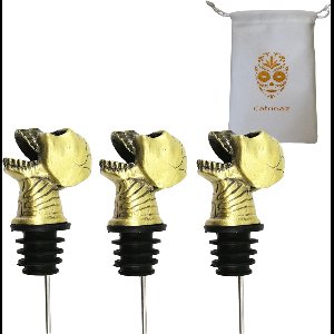 Premium Schenktuiten met Gouden Skull – Set van 3 Wijnschenkers – 100% Eyecatcher - Uniek Geschenk - Catrinaz®
